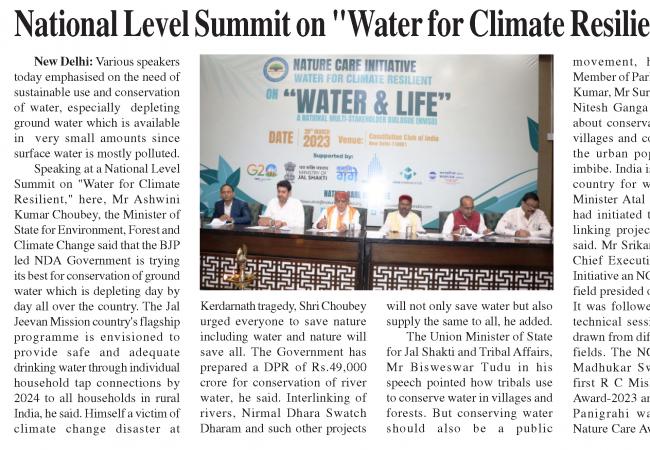 Dumani Mail: Nature Care Initiative Water for Climate Resilient Water & Life